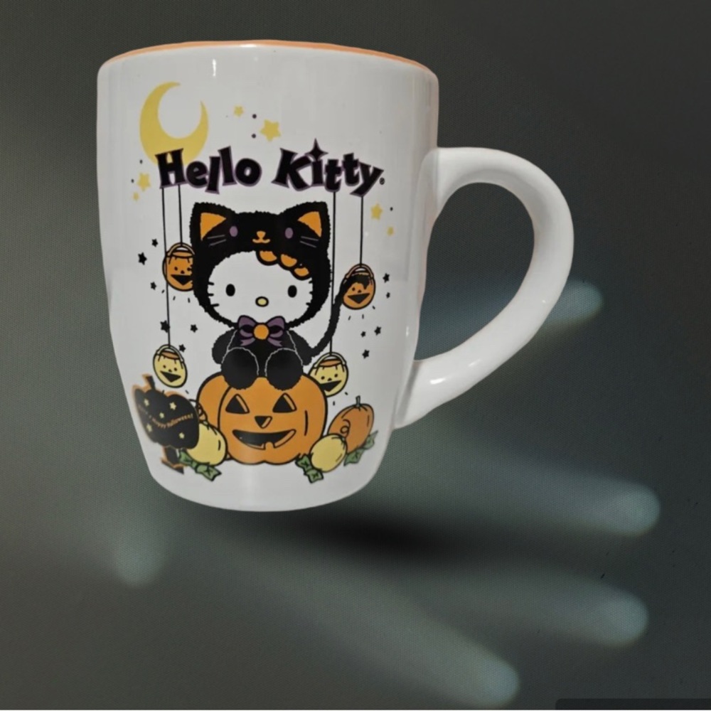 New Sanrio Little‎ Black Cat Hello Kitty Pumpkin Halloween Coffee Cup Mug